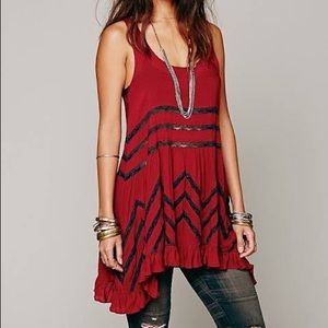 FREE PEOPLE voile and lace trapeze slip